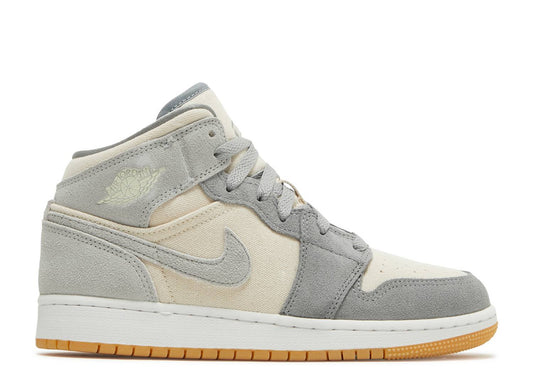 AIR JORDAN 1 MID GS "COCONUT MILK PARTICLE GREY"